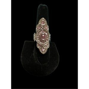 Sterling silver CZ pink diamond Ring